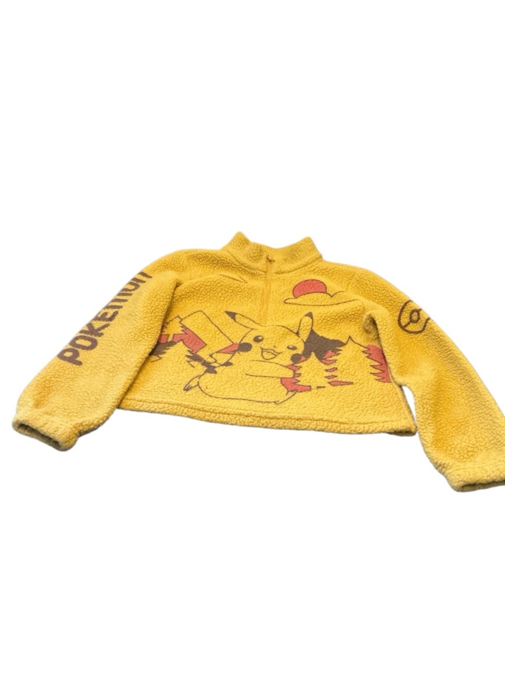 Pokemon Yellow Cropped Fleece Pikachu Graphic